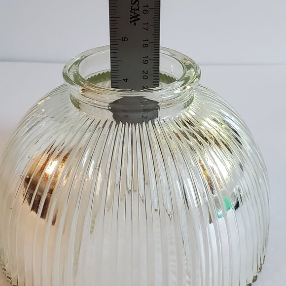 Vintage Holophane Bell Shaped Lamp Light Shade Clear Glass Ribbed Pattern - Picture 6 of 8